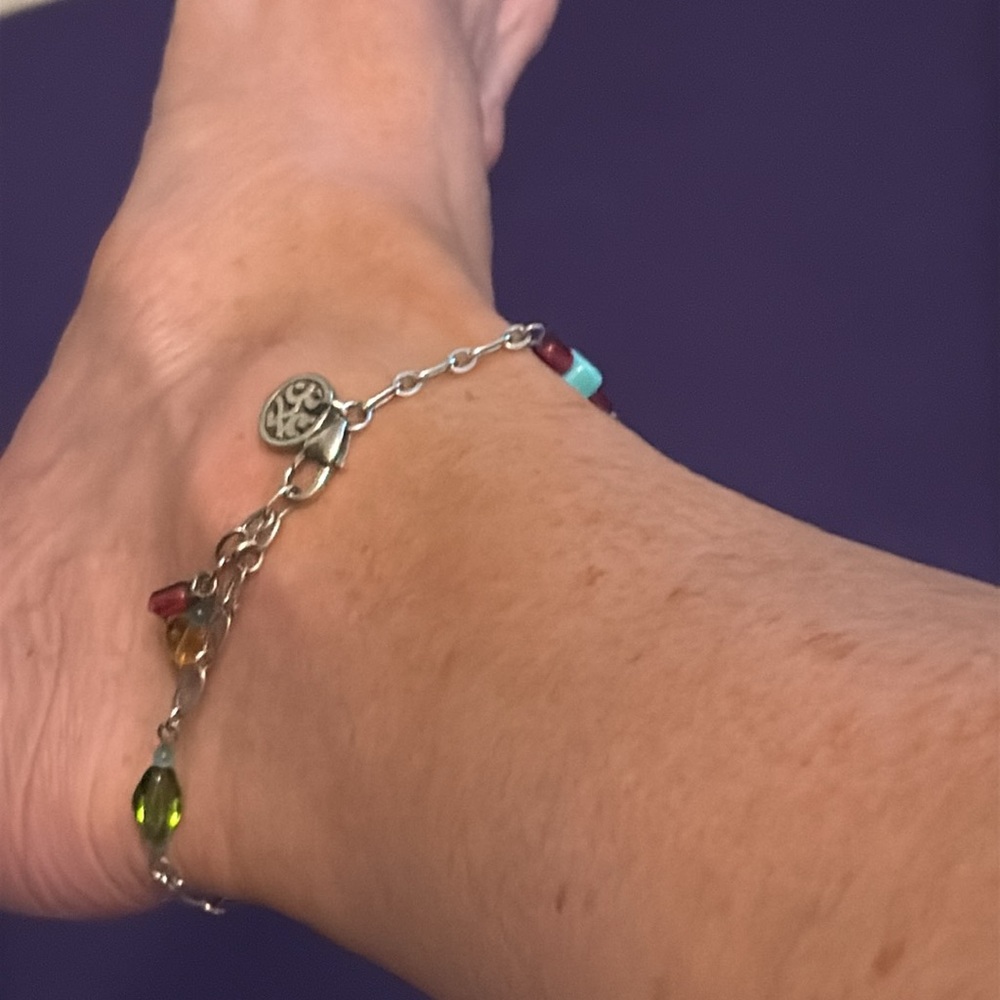 Brighton Beaded Silver Charm Ankle Bracelet - Picture 6 of 7